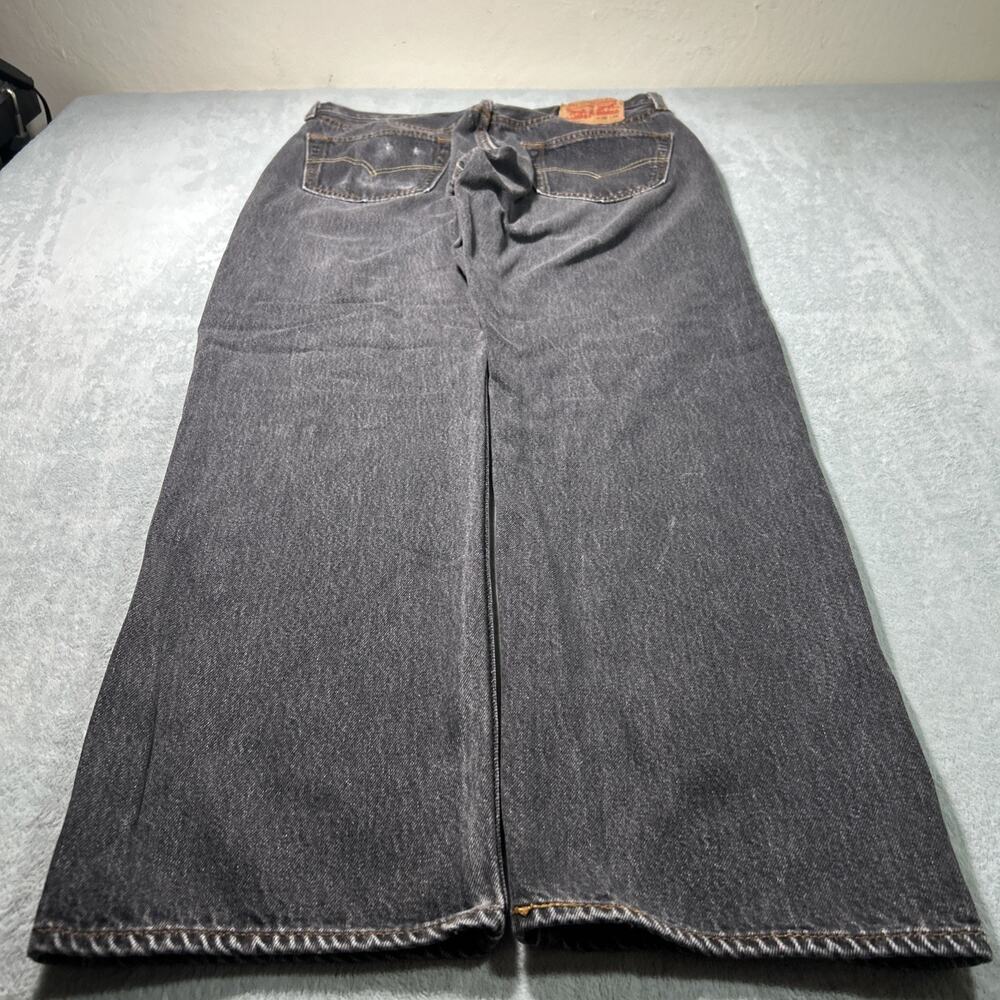 Y2K 2000s Levis 501 Loose Straight Jeans 34x31 Black Button Fly Hamilton Wide